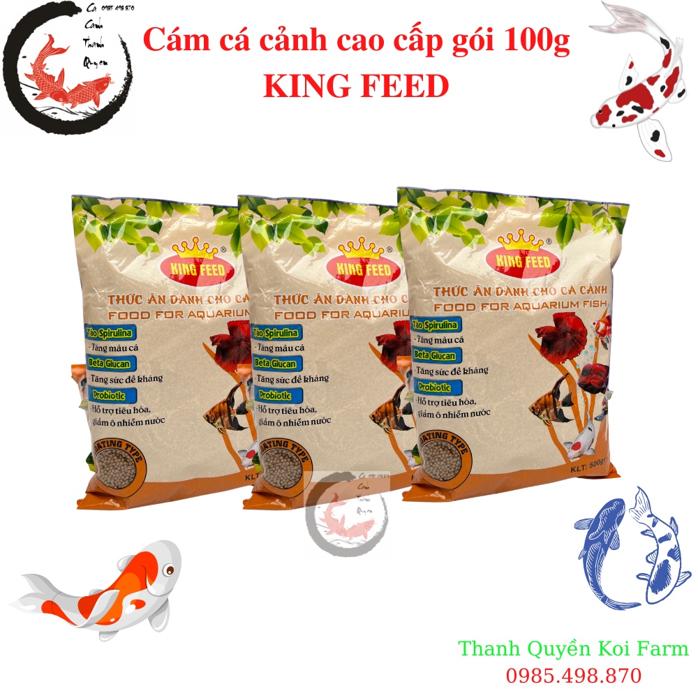 Cám cá cảnh thức ăn cho cá cảnh  King Feed hàng chất lượng cao gói 100g