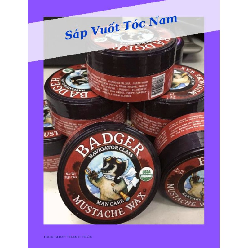 Wax vuốt tóc nam Badger hàng chuẩn, sáp vuốt tóc nam dành cho tóc xẹp, tóc cứng, tóc bung, tóc chỉa