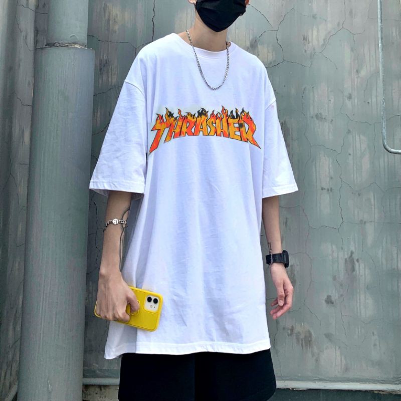 Áo thun tay lỡ nam nữ, áo phông unisex form rộng chất cotton mát mịn thấm hút mồ hôi in hình ĐỊA CẦU | BigBuy360 - bigbuy360.vn