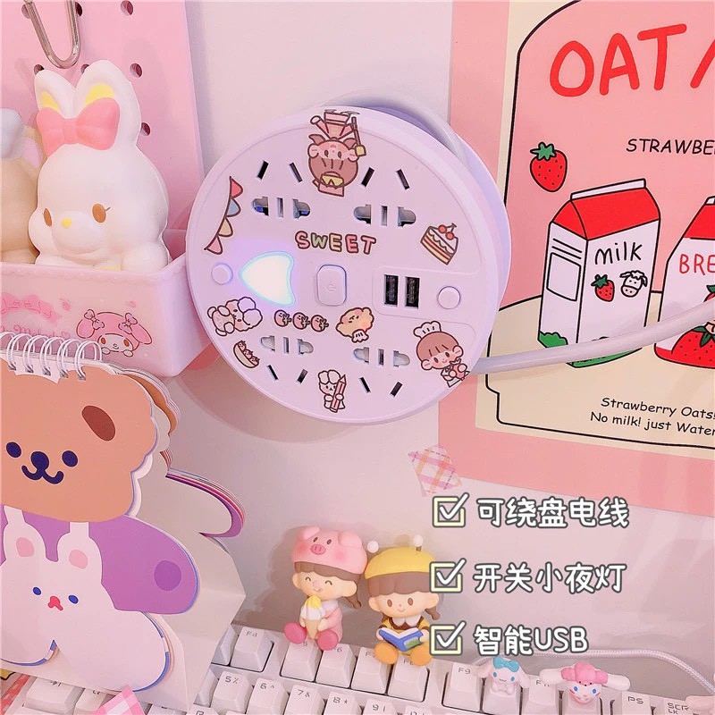 Mua 1 Tặng 1 Sticker - Ổ Cắm Điện Đa Năng Có USB Dây Dài 1m8 - Nhiều Ổ Tiện Dụng - An Toàn Tuyệt Đối Chống Quá Tải