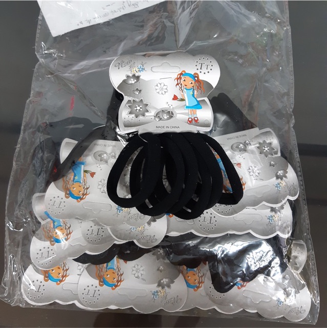 6 dây cột tóc loại to màu đen cho phái đẹp, phụ nữ