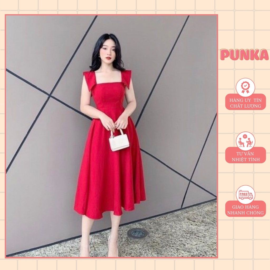 Váy xòe dáng dài tay dây chất lụa đẹp dự tiệc cánh tiên cao cấp