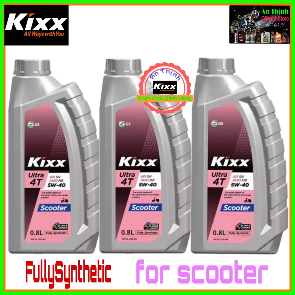 DẦU NHỚT XE TAY GA KIXX ULTRA 4T SCOOTER SN 5W-40 FULLY-SYNTHETIC 0.8L