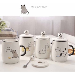 Ly cốc sứ hình mèo Mini cat Cup