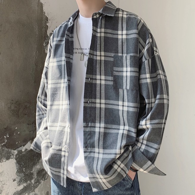 Áo sơ mi dài tay dáng rộng thời trang dành cho nam
