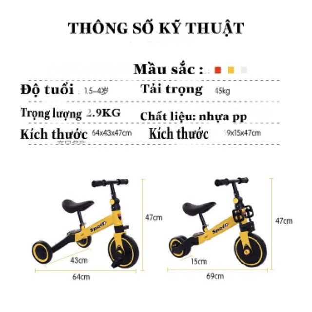 XE CHÒI CHÂN ĐA NĂNG 4 IN 1