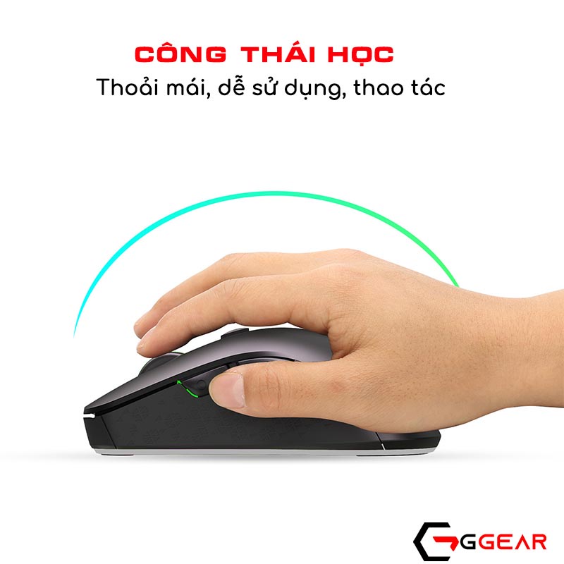 Chuột máy tính gaming bluetooth không dây wireless 2.4G Ggear MG865 chế độ kép 2400dpi cho macbook ipad smartphone