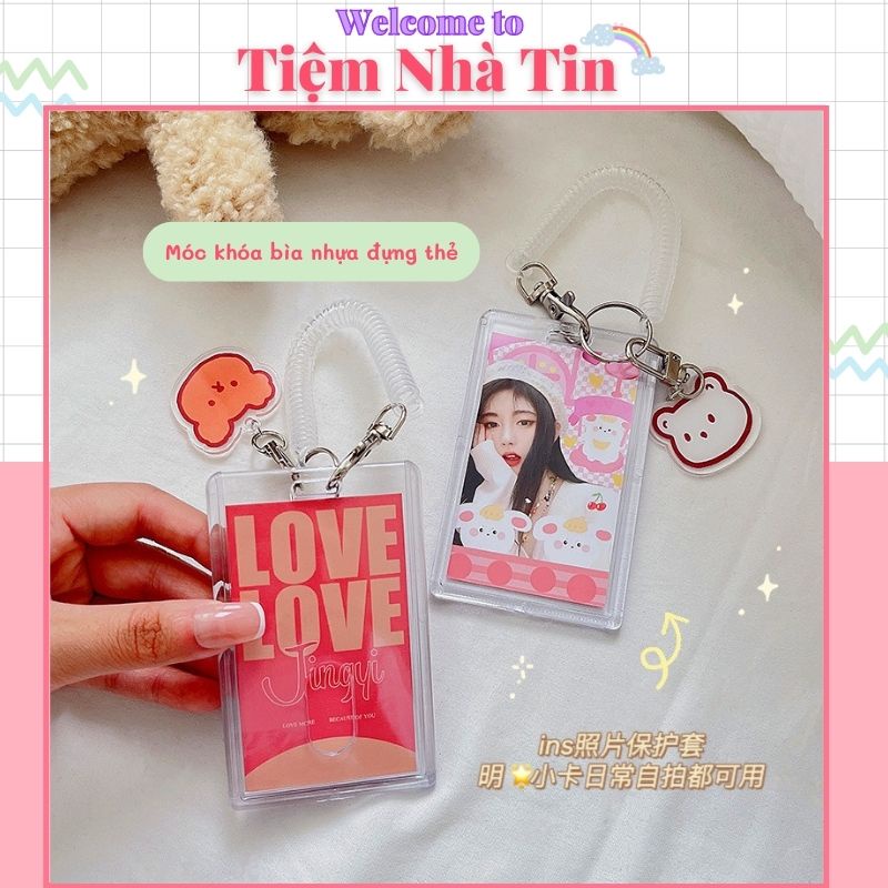Móc khóa bọc thẻ nhựa chống nước đựng thẻ từ, thẻ nhân viên, thẻ thang máy, vé xe xinh xắn siêu cute