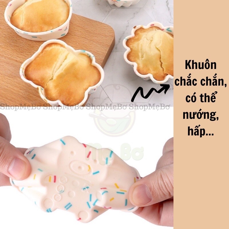 Khuôn bánh Muffin silicon dùng được trong lò nướng ăn dặm cho bé