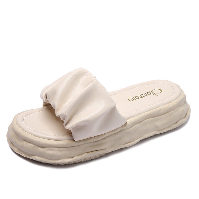 Giày Sandal Đế Dày Bằng Da Phong Cách Pháp Thời Trang Cho Nữ