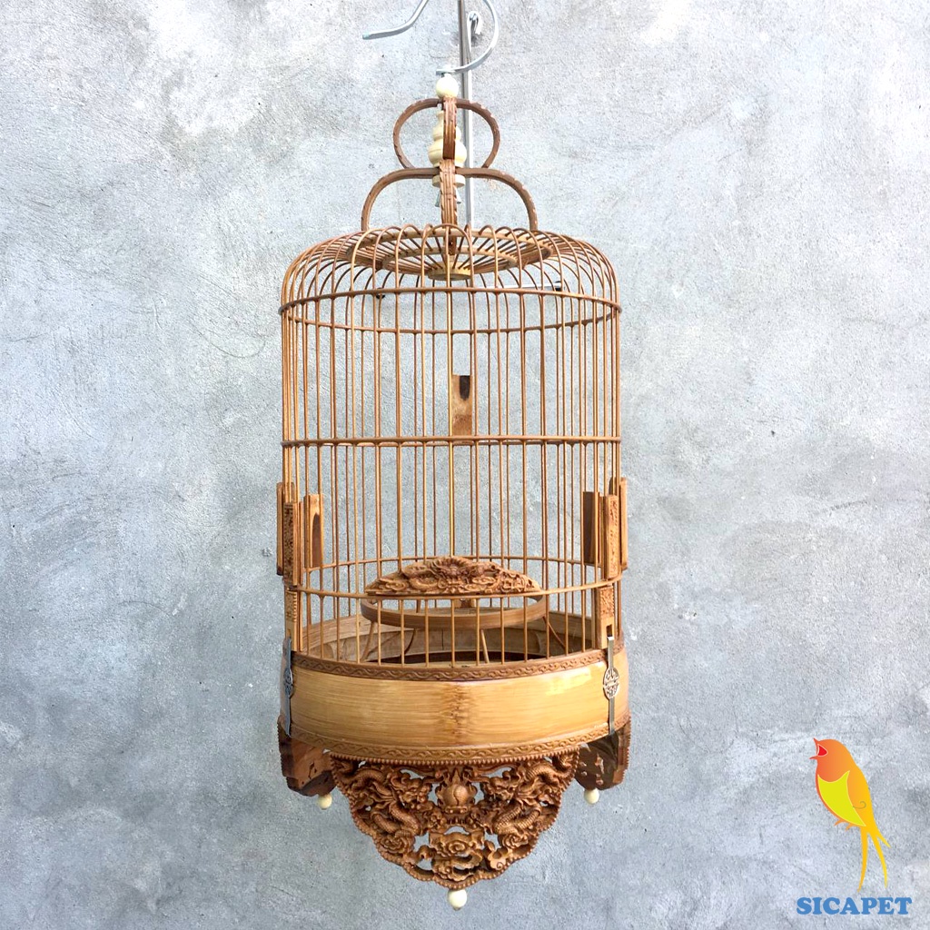 Lồng chim Khuyên đục rồng ,chim Sâu, chim hút mật  Lồng khuyên đục đẹp, Lồng nuôi chim khuyên trạm khắc rồng đẹp SICAPET