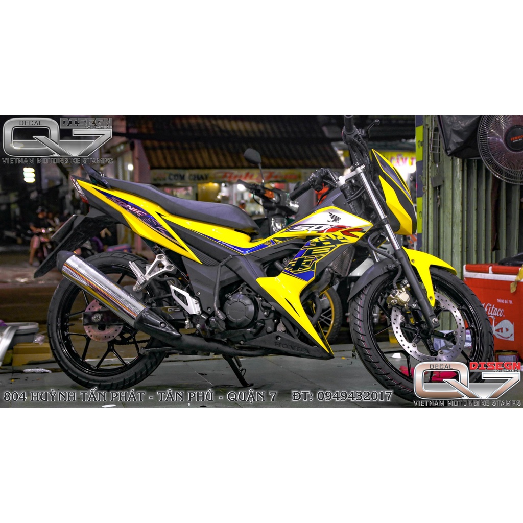 Tem rời SONIC 150 vàng đen - decalq7