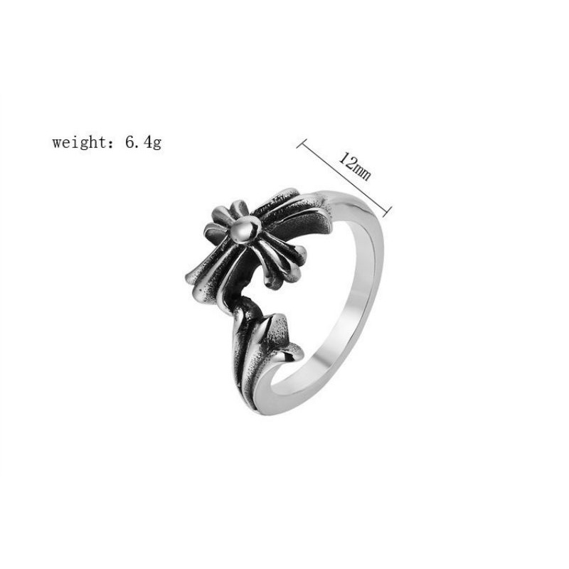 NHẪN CHROME HEART THÉP TITAN KHÔNG GỈ CH-24 - Nhẫn titan hoạ tiết Chrome heart CH-24