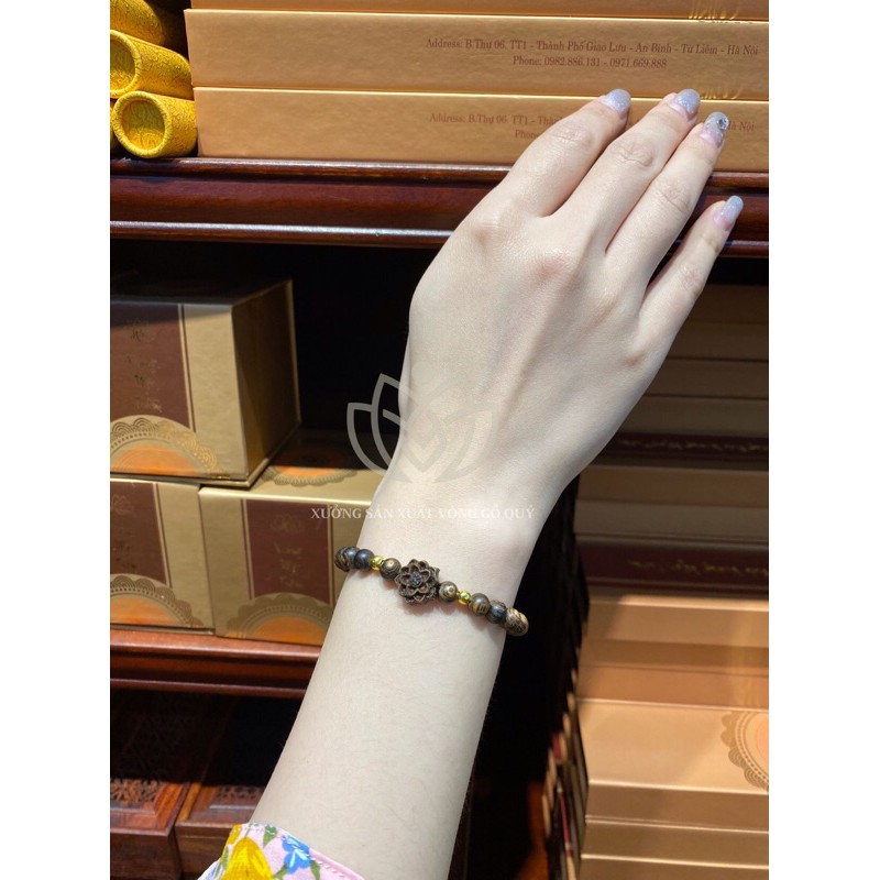 [TẶNG HỘP] Vòng Tay Trầm Hương mix Charm Hoa Sen Tốc & Sánh - vòng tay gỗ nam, nữ Loại Đẹp, Tự Nhiên | BigBuy360 - bigbuy360.vn