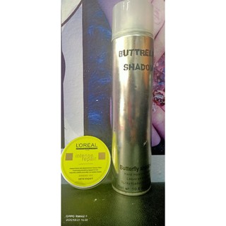 combo gôm Butterfly 320ml va sap loreal đục