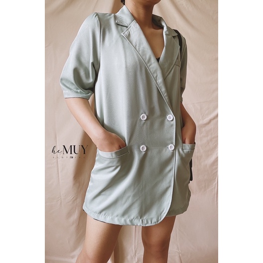 Áo khoác VEST / Blazer xanh tay lỡ mã HM01 - SIÊU PHẨM (ảnh thật) | BigBuy360 - bigbuy360.vn