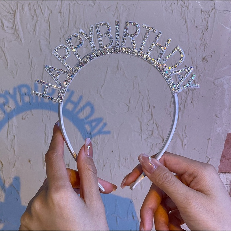 Băng Đô Chữ Happy Birthday Đính Đá Cho Bé Gái