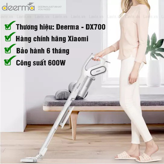 Máy Hút Bụi Gia Đình Cầm Tay Deerma 2 Trong 1 DX700 Thế Hệ Mới VT161