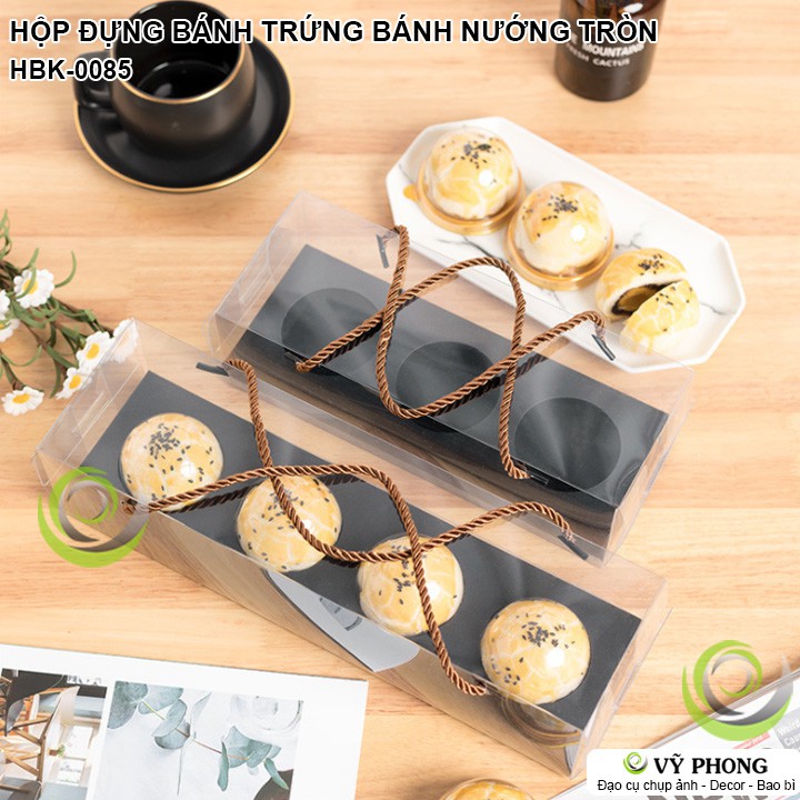 HỘP GIẤY ĐỰNG BÁNH KẸO VỎ KHUNG BAO NHỰA PET CÓ QUAI XÁCH ĐỰNG BÁNH TRỨNG BÁNH NƯỚNG TRÒN BÁNH TRUNG THU HBK-0085 | BigBuy360 - bigbuy360.vn