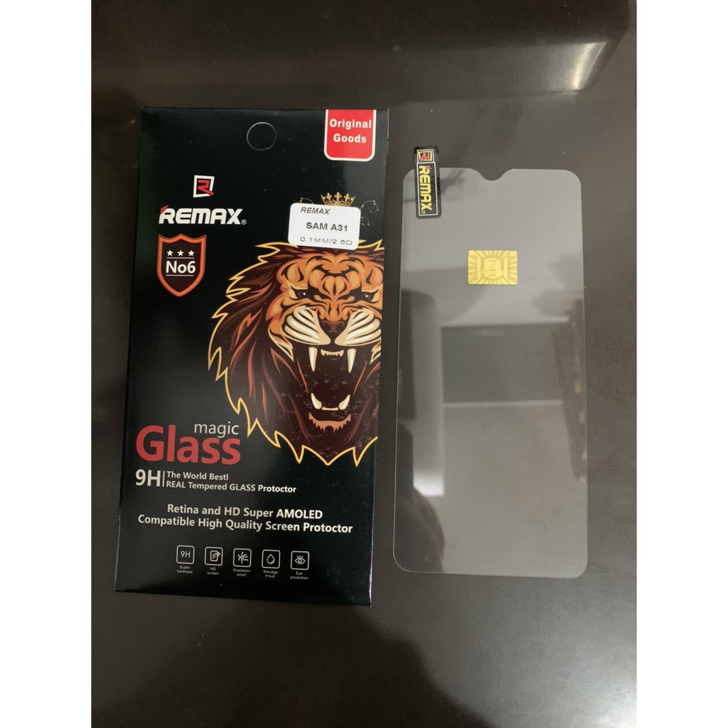 Kính cường lực hiệu Remax cho điện thoại samsung A31 siêu mỏng