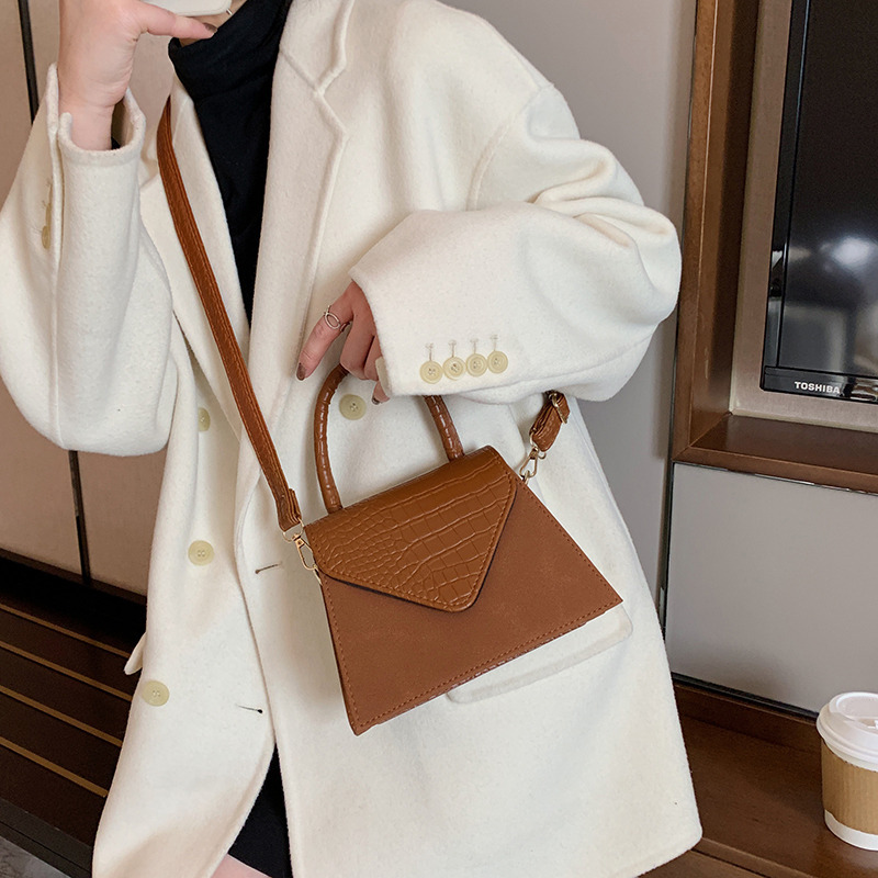 Ins French Style Crocodile Pattern Frame Handbag Casual Shoulder Bags Ladies Sling Bags Fashion Crossbody Bag