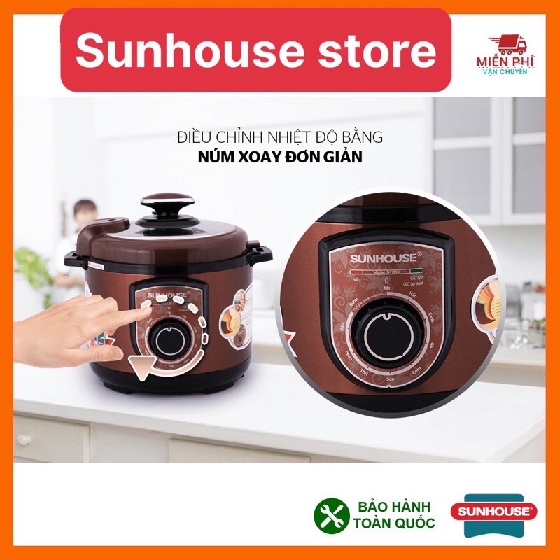 Nồi áp suất điện đa năng SUNHOUSE 5lit SHD1550,sunhouse SHD1552
