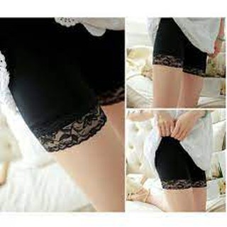 Quần mặc váy 100% cotton phối chân ren