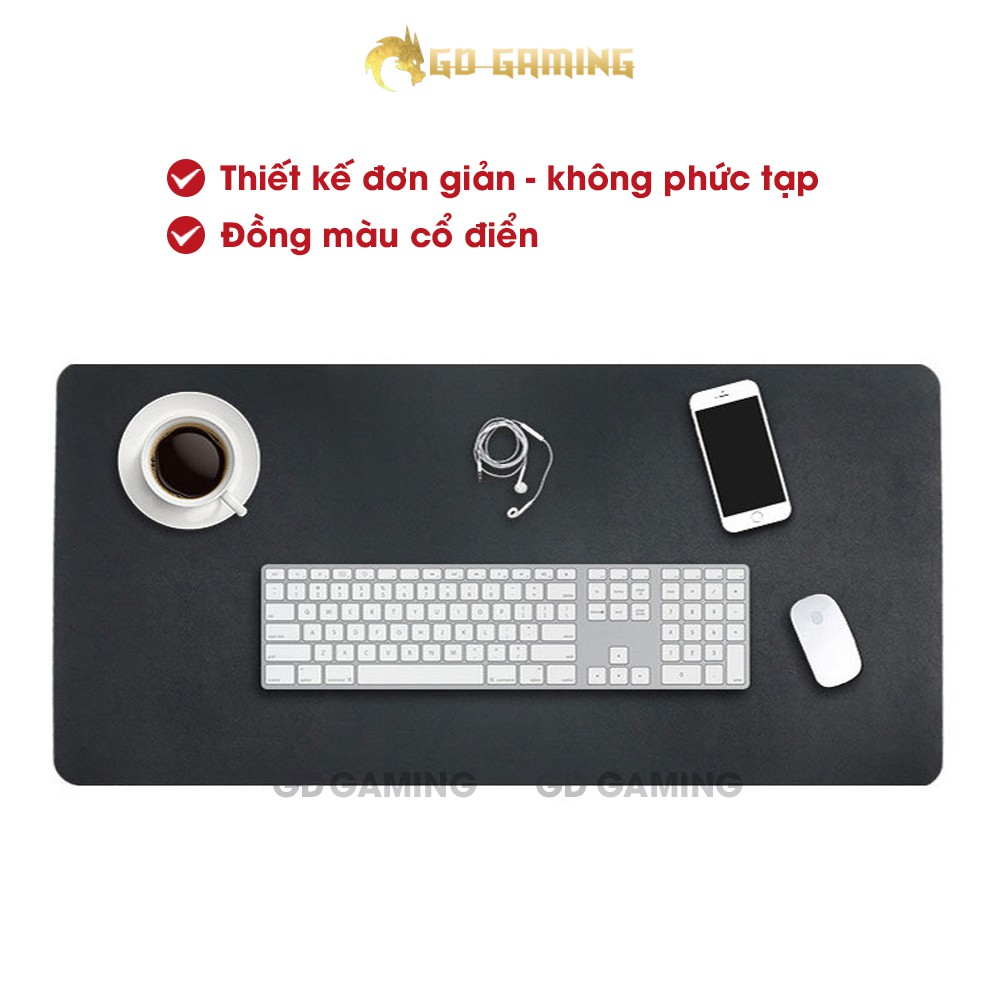 Miếng Lót Chuột, Lót Bàn Máy Tính  GD Gaming Chất Liệu Da PU Kích Thước 100x50, 90x40, 80x30 cm  Hai Mặt Thay Đổi