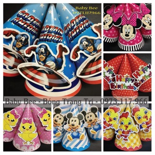 🎉Set 5 Mũ sinh nhật 3D theo chủ đề
