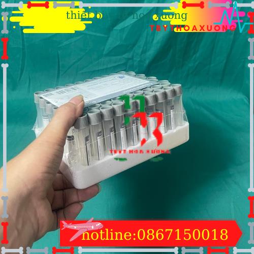 Ống nghiệm Heparin nắp màu đen khay 100 ống