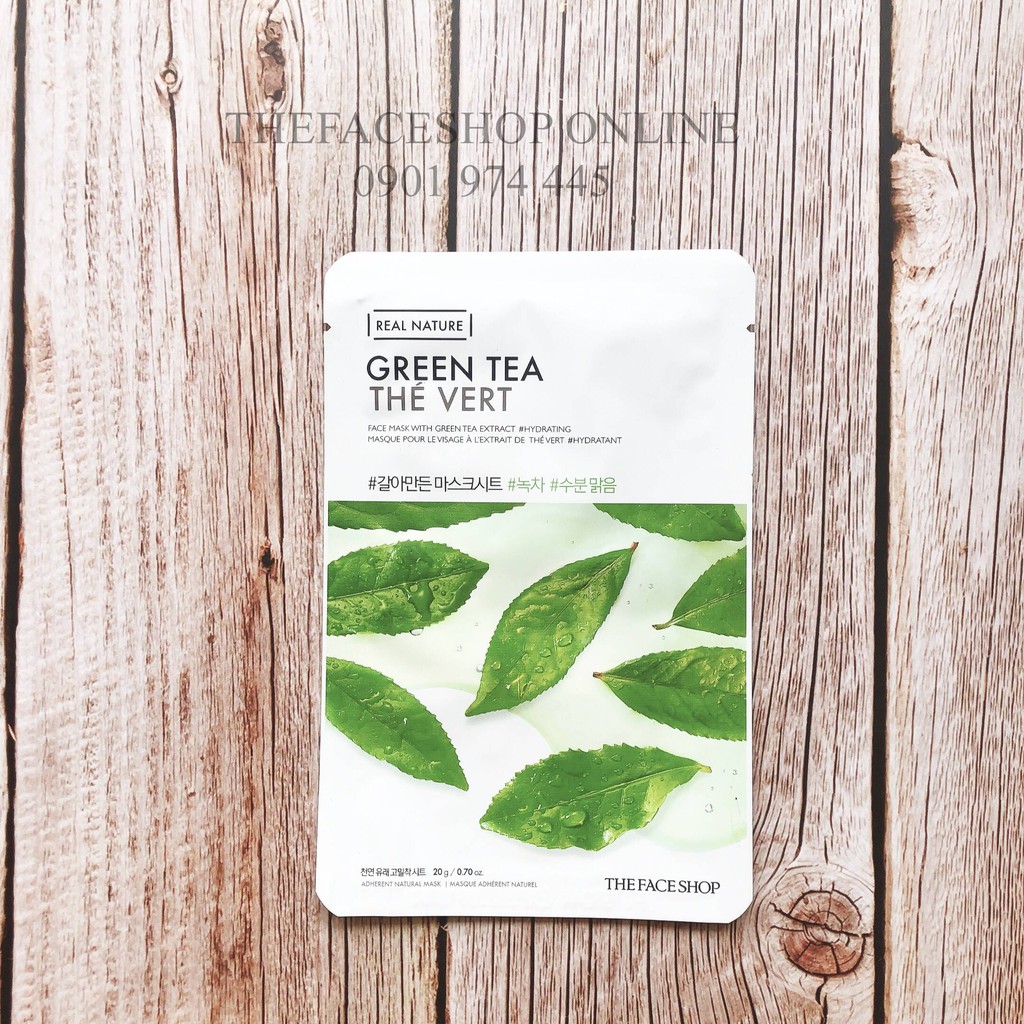 Mặt Nạ Trà Xanh Real Nature Green Tea Face Mask Thefaceshop