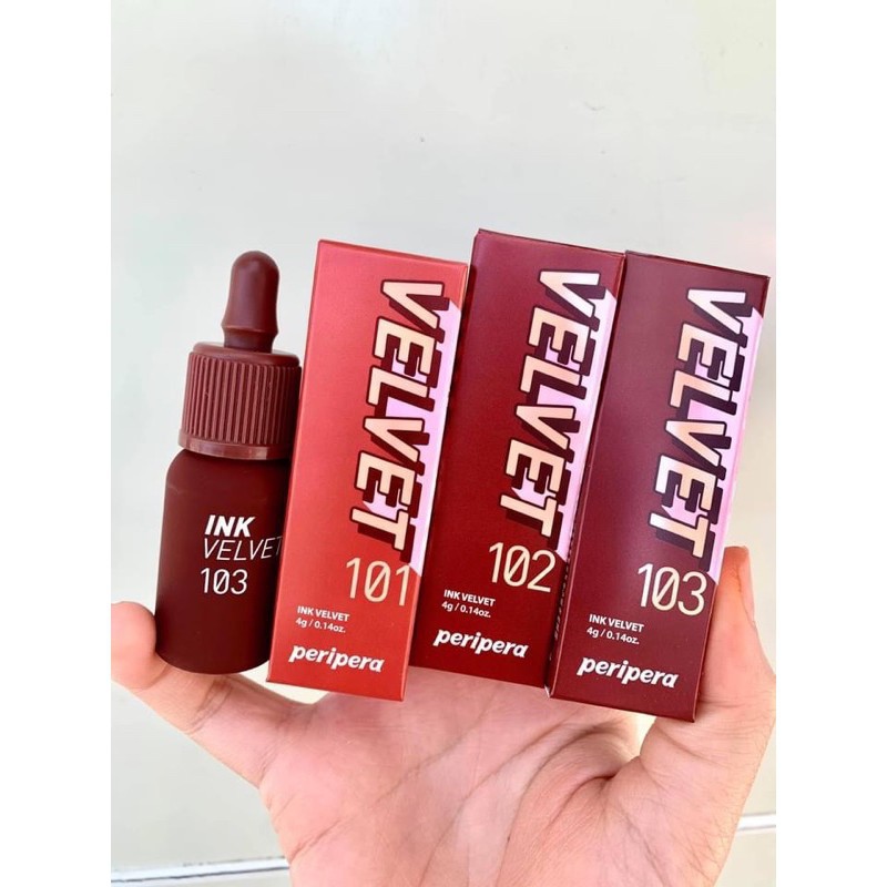 (Sẵn Màu 101, 102, 103) Son Kem Siêu Lì Peripera Ink Velvet Lip Tint New