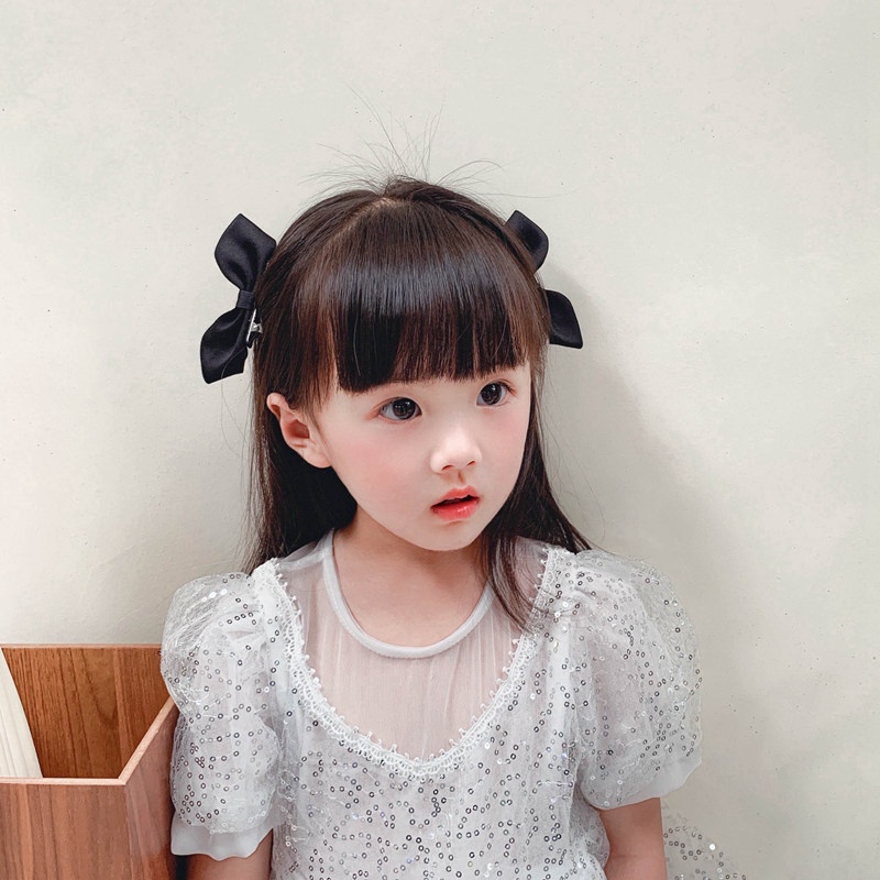 Kẹp Tóc Đính Nơ Tai Thỏ Dễ Thương Phong Cách Hàn Quốc Cho Bé Gái