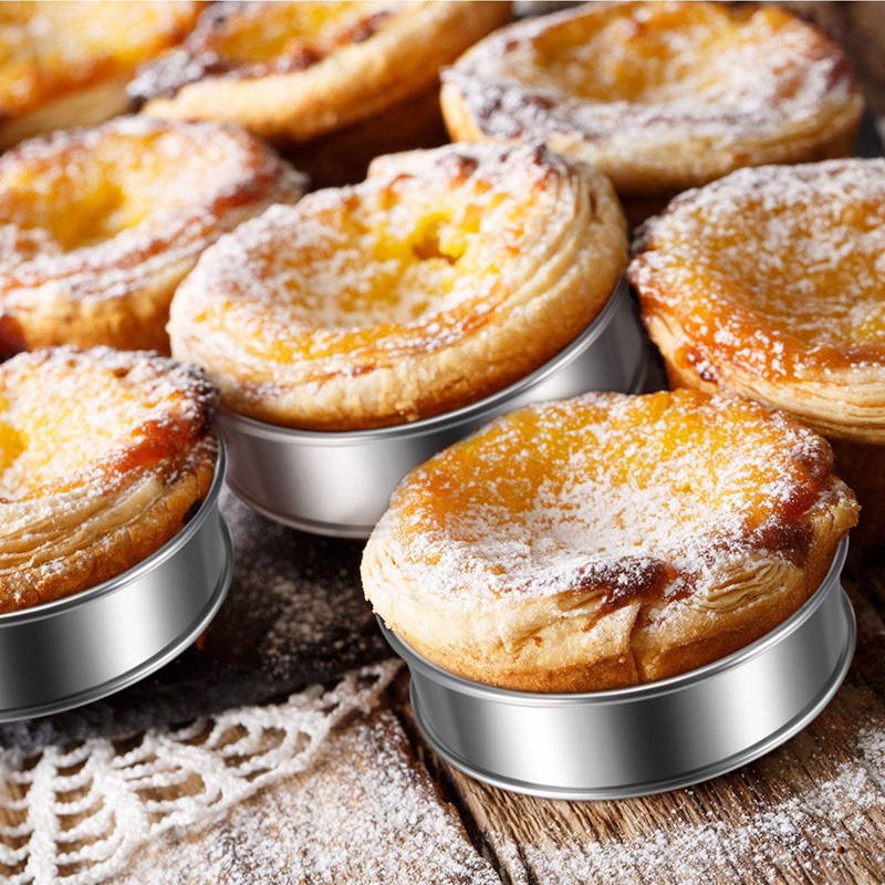 Set 10 Vòng Thép Không Gỉ Làm Bánh Tart Crumpet Hình Tròn