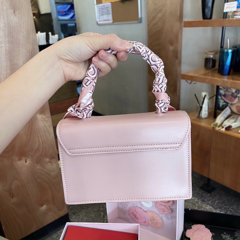 Set Túi Xách Nữ Fullbox Túi Nữ Pd Quai Xách Kèm Nơ Pd Boxy Leather Top Handle Bag