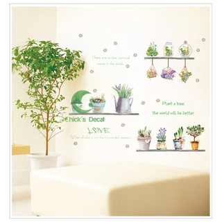 Decal dán tường hình lọ hoa trang trí