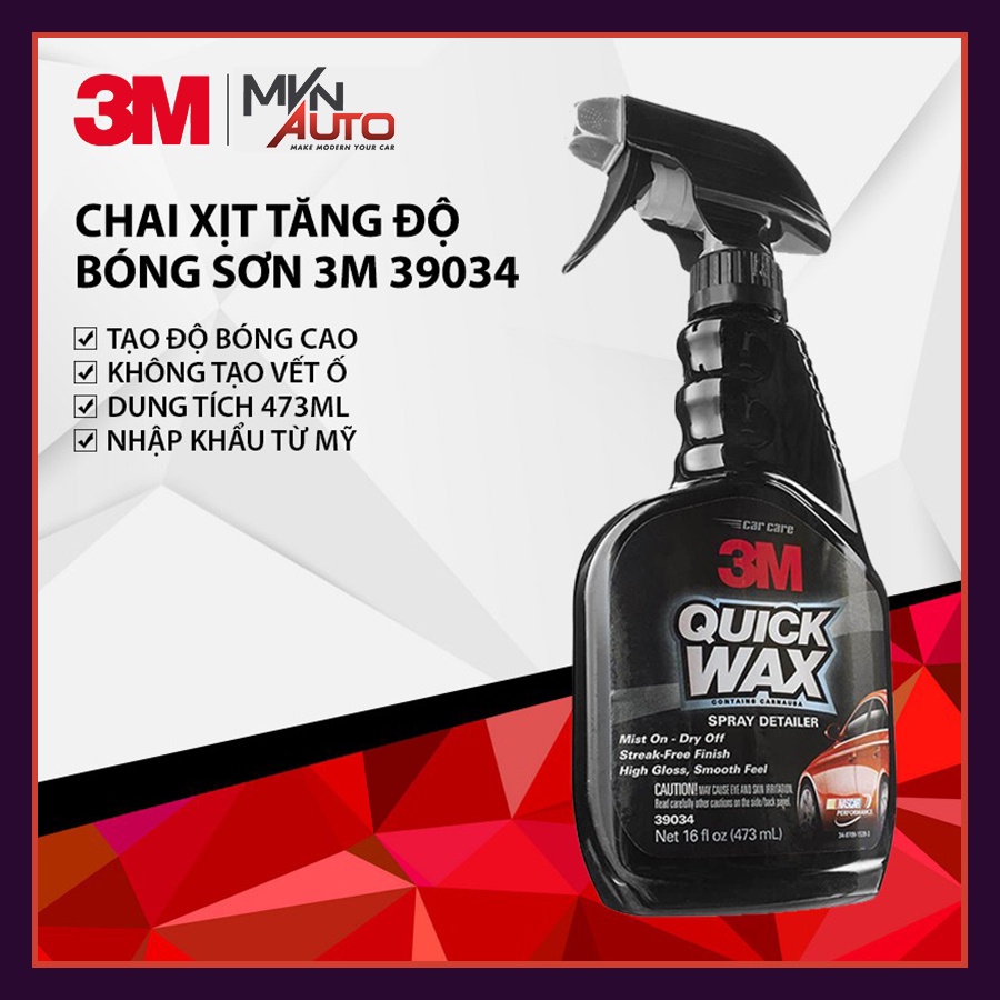 Chai xịt tăng độ bóng sơn ô tô 3M 473ml - Mvn Auto