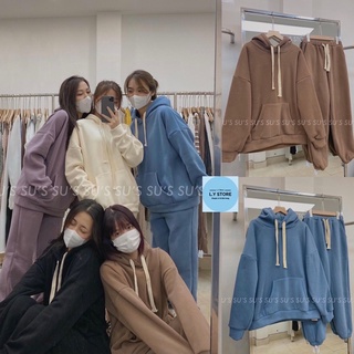 Set Nỉ Hoodie Quần Ống Boom Trơn L.Y store [FREESHIP] Bộ nỉ trơn SiÊU HOT Nhiều Màu