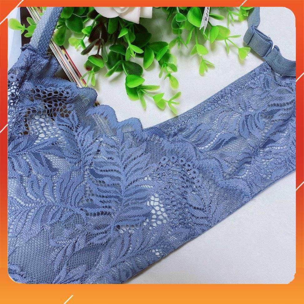 Áo ngực siêu mềm, Áo lót nữ không gọng nâng ngực, đệm mút 3cm phối ren tiểu thư, Mã A7953