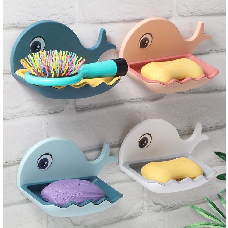 Khay Đựng Xà Phòng Dính Tường Hình Cá Heo Cute