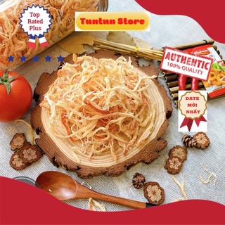 Mực sợi hấp nước dừa xé sợi Tuntun Store 250g khô mực ngọt thơm không cay đồ ăn vặt hà nội