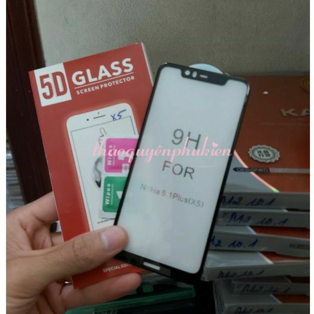 Kính cường lực 5D xịn cho Nokia X7/ Nokia x5/ Nokia 5.1 plus( Full keo màn hình, full viền siêu đẹp