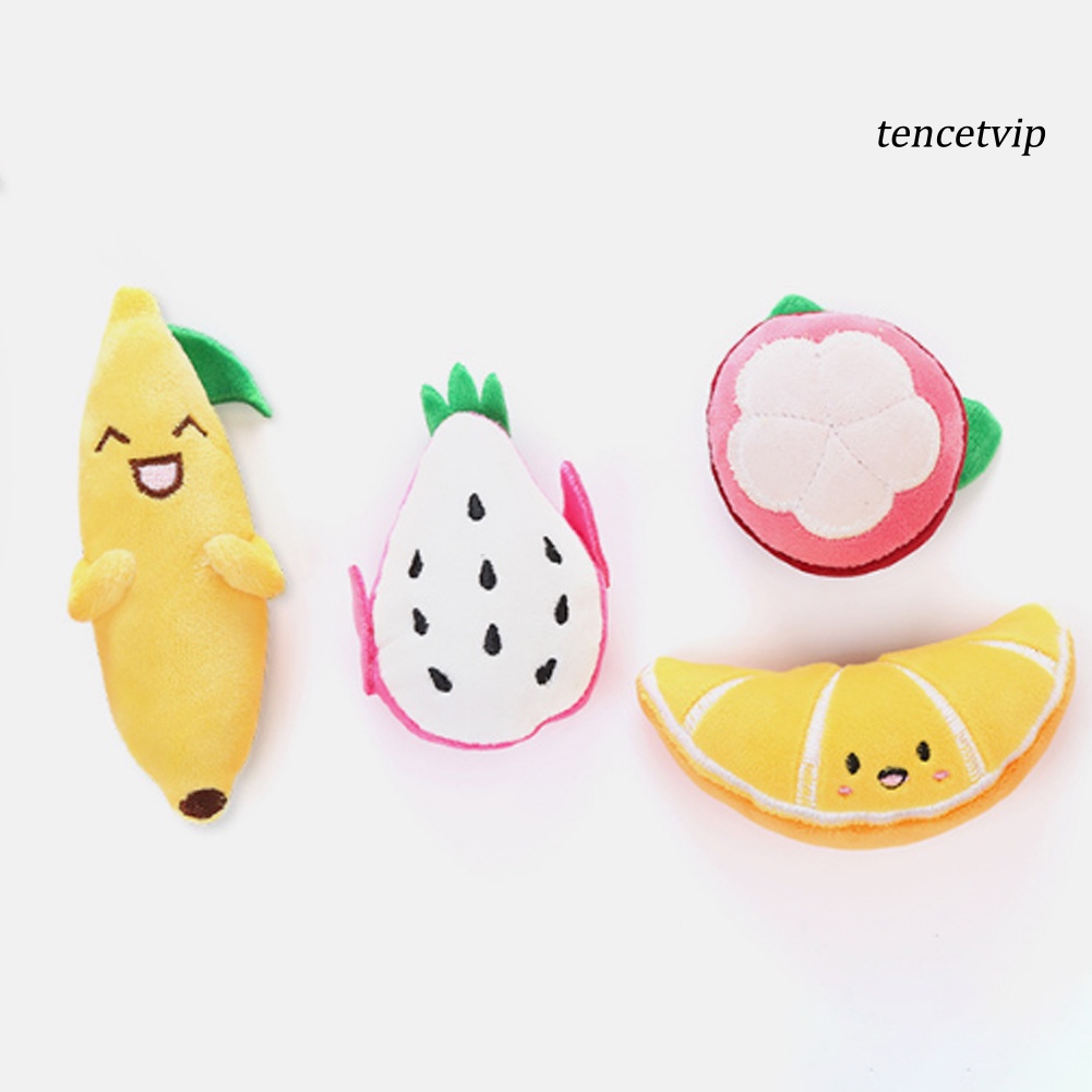 Đồ chơi gặm hình trái cây hoạt hình bằng vải bông chống cắn cho thú cưng