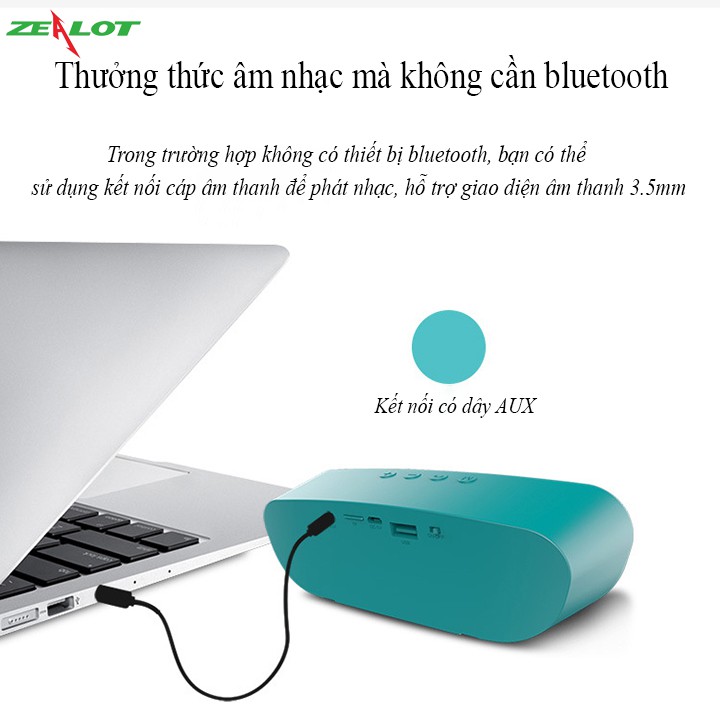 Loa bluetooth mini di động Zealot ngoài trời âm thanh siêu trầm S9