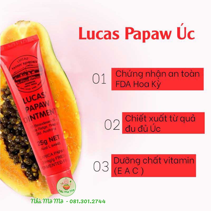 Kem Đu Đủ Lucas Papaw Ointment 25g Hàng Úc - Nhà Mỡ