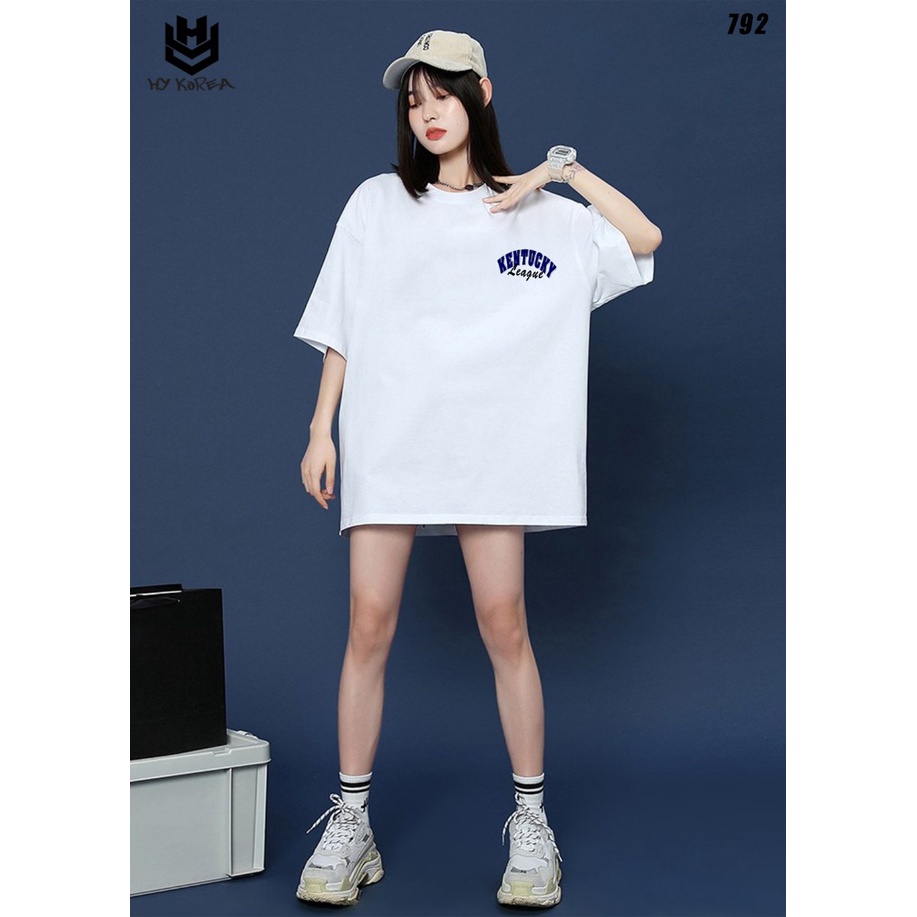 Áo thun nam nữ basic tay lỡ HY KOREA form rộng Kentucky 792