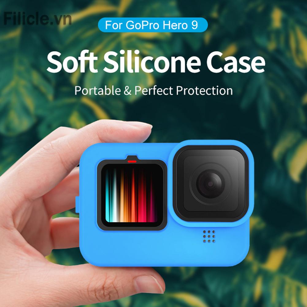 Vỏ bảo vệ bằng silicon màu đen kèm nắp ống kính cho GoPro Hero 9
 | BigBuy360 - bigbuy360.vn