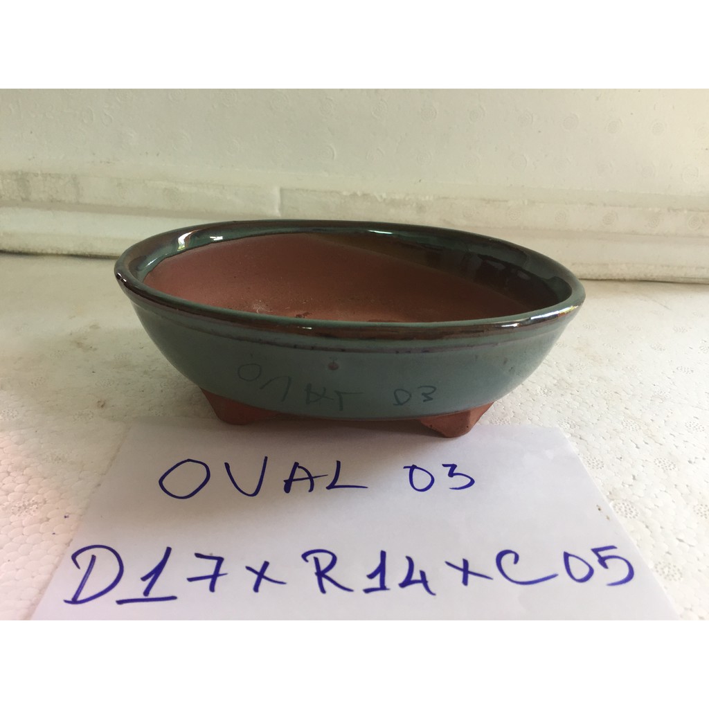 CHẬU GỐM SỨ MINI OVAL 03