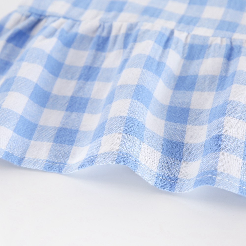 Bộ Đồ Sanlutoz 2 Món Tay Ngắn Màu Xanh Dương Kẻ Sọc Thời Trang Cho Bé Gái