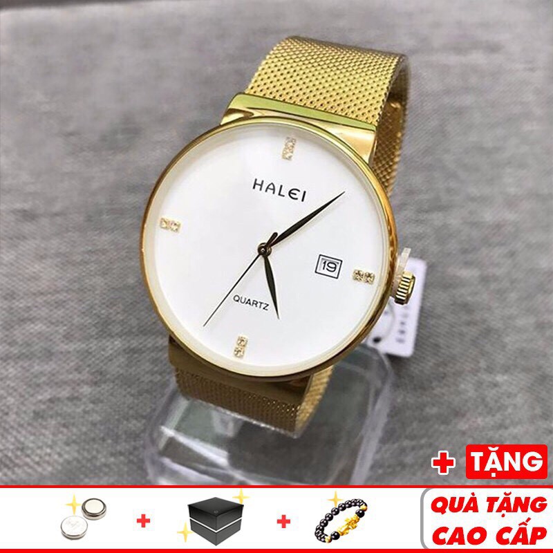 [HOT TREND] Đồng hồ cặp đôi dây thép Titanium nhuyễn Halei Classic nhiều mầu phong cách sành điệu